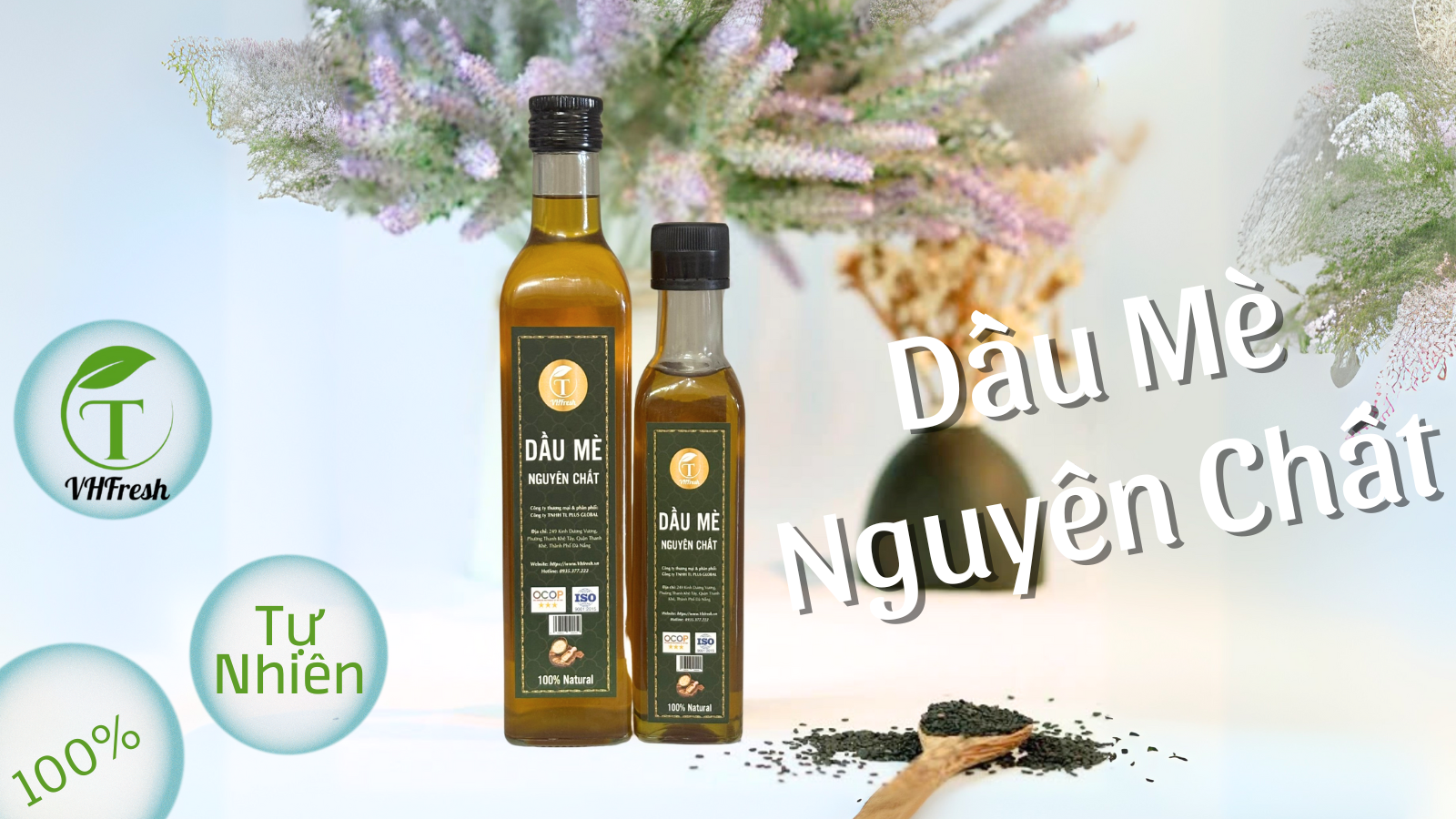 Dầu Mè VHfresh – Giọt tinh túy vàng óng từ hạt mè tự nhiên